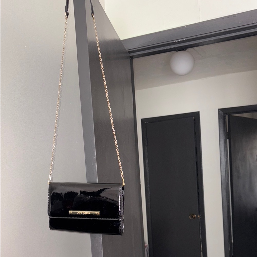 Black Patent Leather Crossbody Bag
